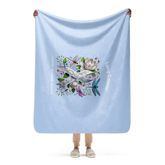 Lung Cancer Dragonfly Sherpa Blanket - JohnVsGBM50″×60″