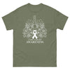 Lung Cancer Flower Lungs Tee - JohnVsGBMMilitary GreenS