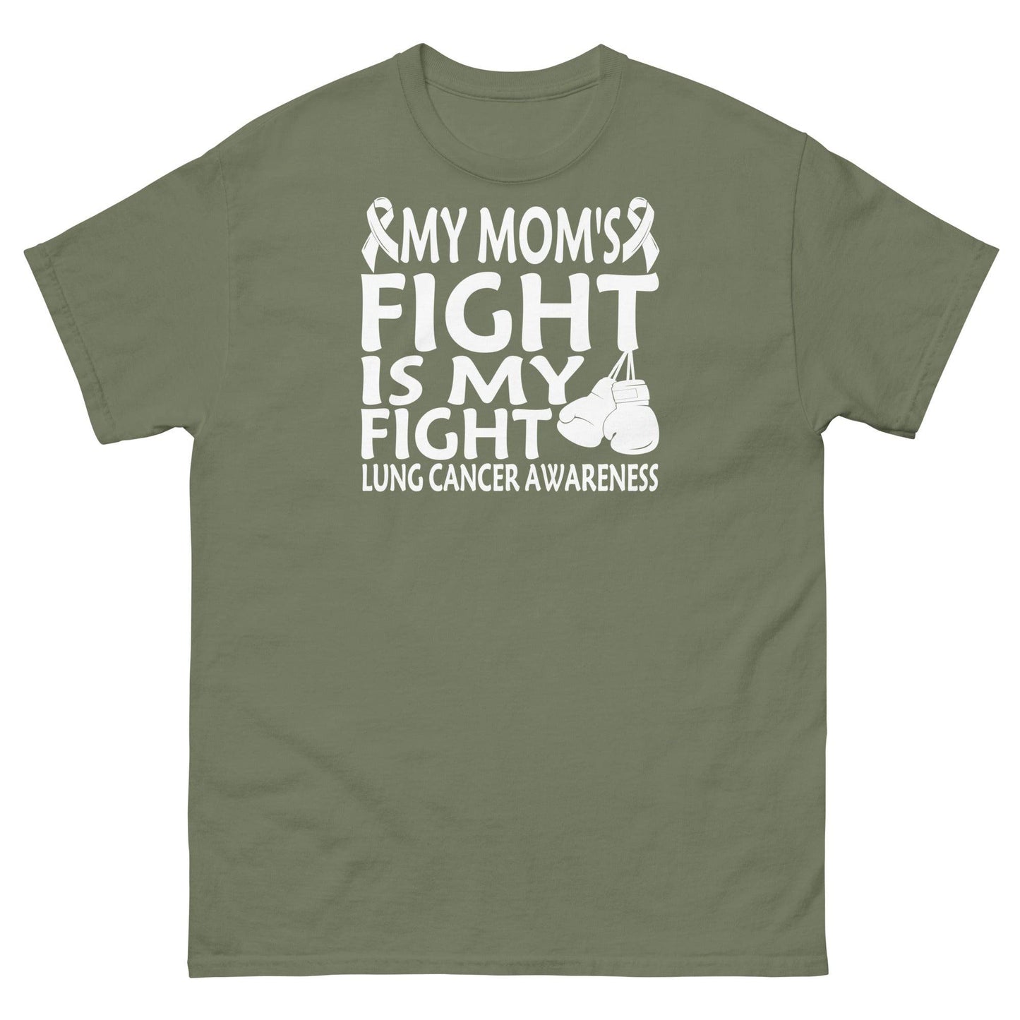 Lung Cancer My Mom's Fight Tee - JohnVsGBMMilitary GreenS