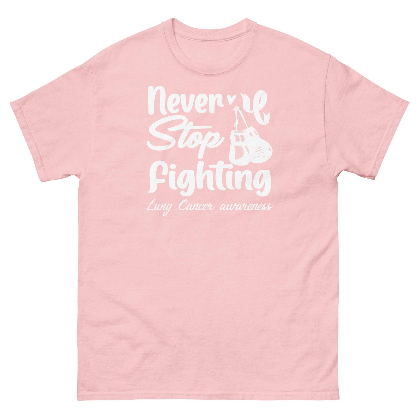 Lung Cancer Never Stop Fighting Tee - JohnVsGBMLight PinkS