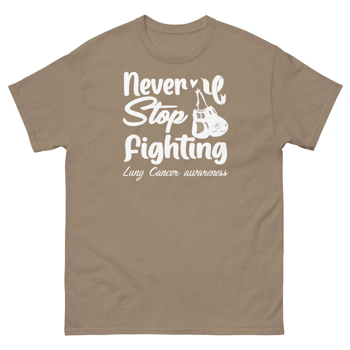 Lung Cancer Never Stop Fighting Tee - JohnVsGBMBrown SavanaS