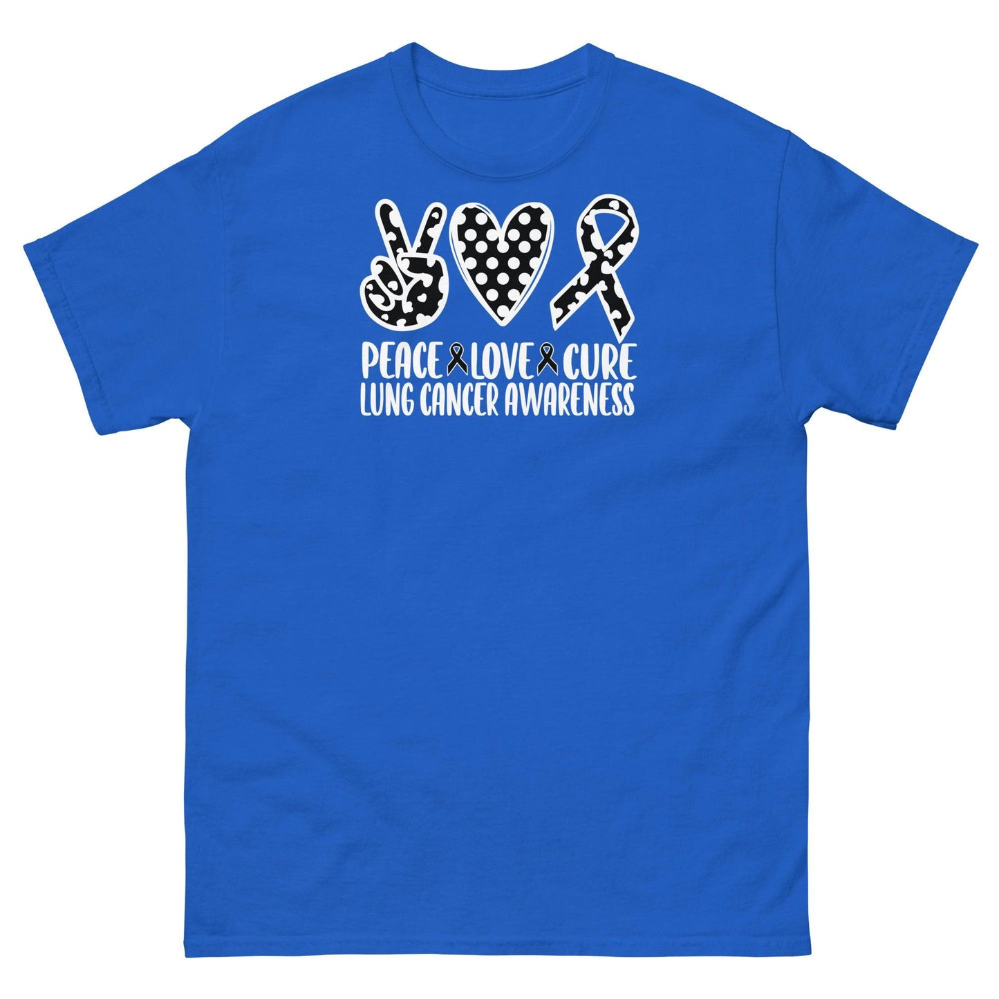 Lung Cancer Peace Love Cure Tee - JohnVsGBMRoyalS