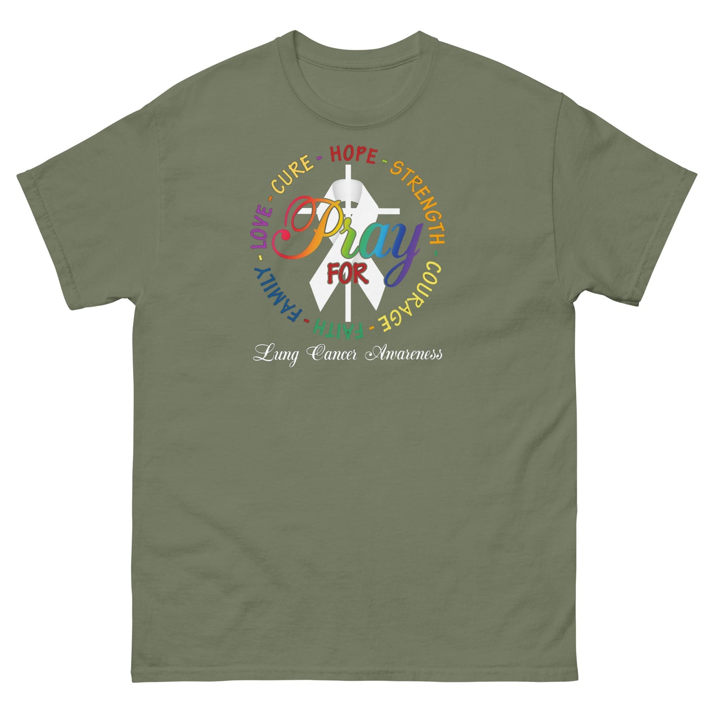 Lung Cancer Pray Tee - JohnVsGBMMilitary GreenS