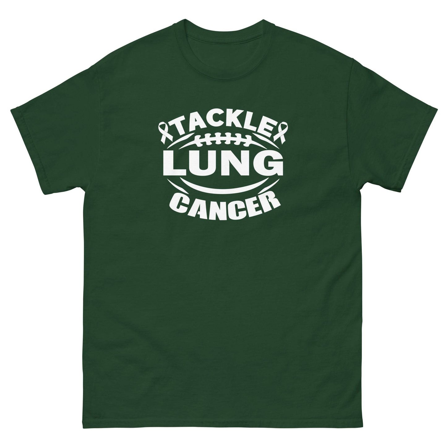 Lung Cancer Tackle Tee - JohnVsGBMForest GreenS