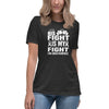 Lung Cancer Women's His Fight Tee - JohnVsGBMDark Grey HeatherS