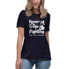 Lung Cancer Women's Never Stop Tee - JohnVsGBMNavyS