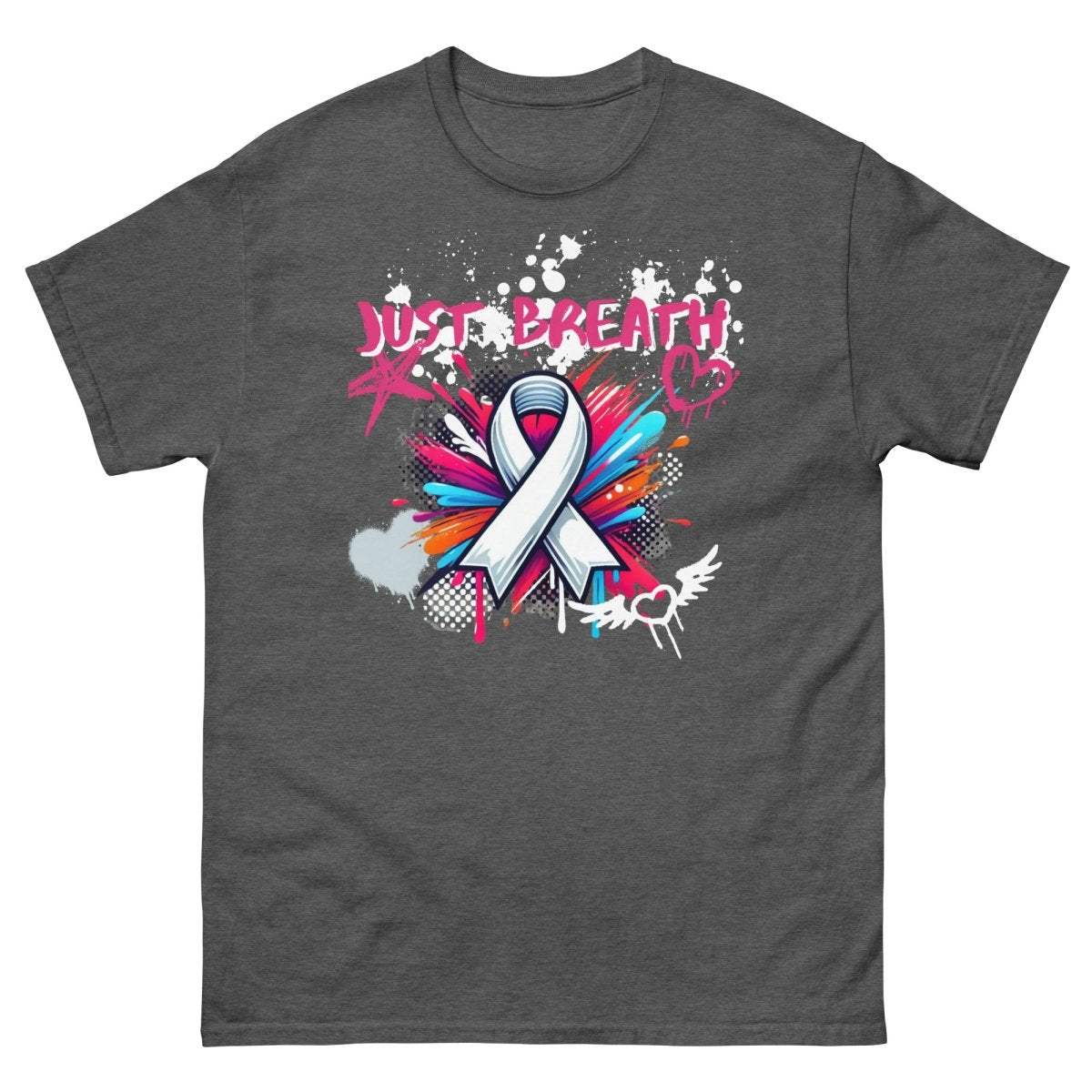 Lung Graffiti Ribbon Tee - JohnVsGBMDark HeatherS