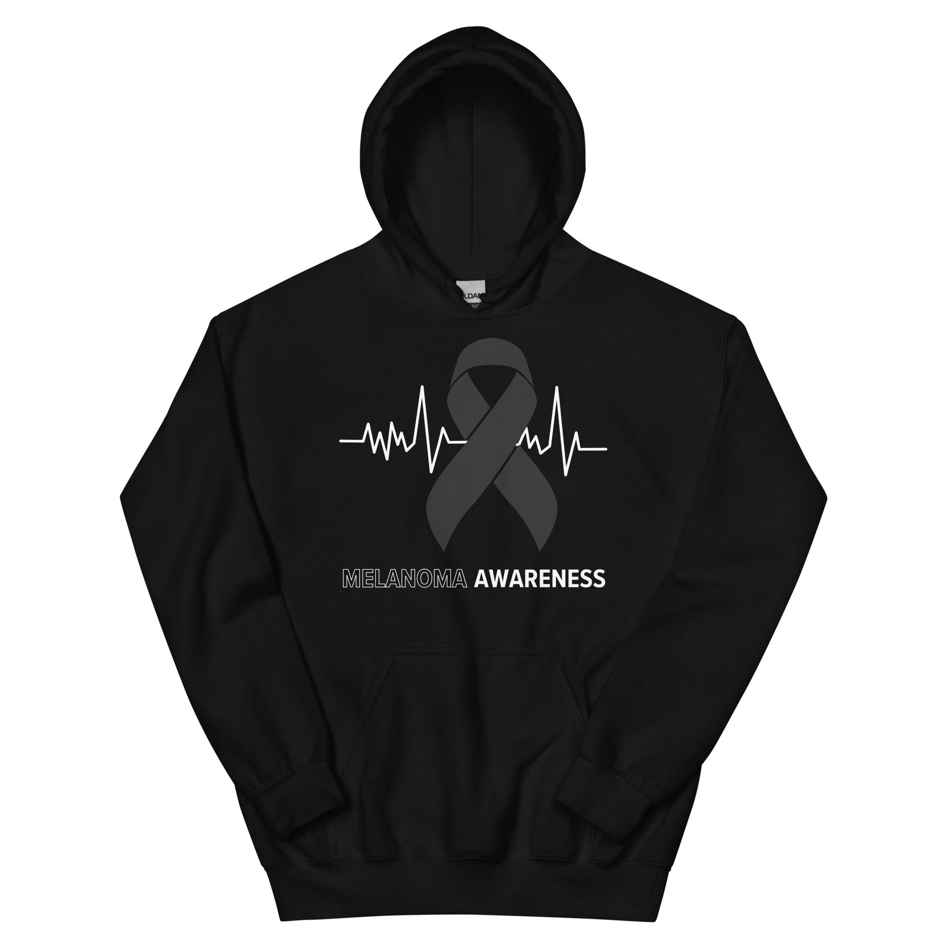 Melanoma Awareness Heartbeat Hoodie - JohnVsGBMBlackS