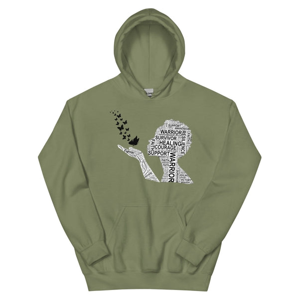 Melanoma Butterfly Hoodie - JohnVsGBMMilitary GreenS