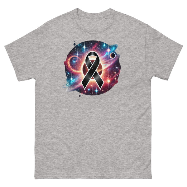 Melanoma Cancer Blackhole Galaxy Tee - JohnVsGBMSport GreyS