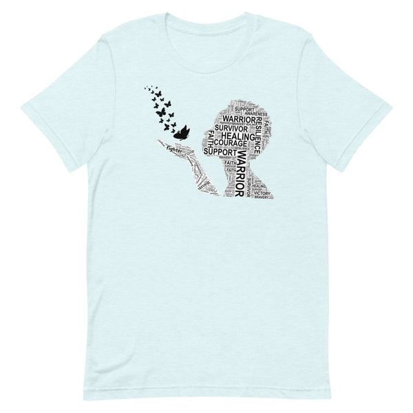 Melanoma Cancer Butterfly Tee - JohnVsGBMHeather Ice BlueXS