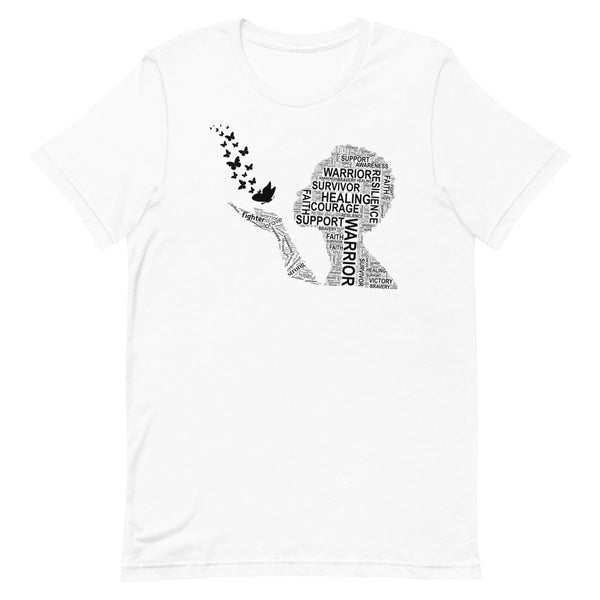 Melanoma Cancer Butterfly Tee - JohnVsGBMWhiteXS