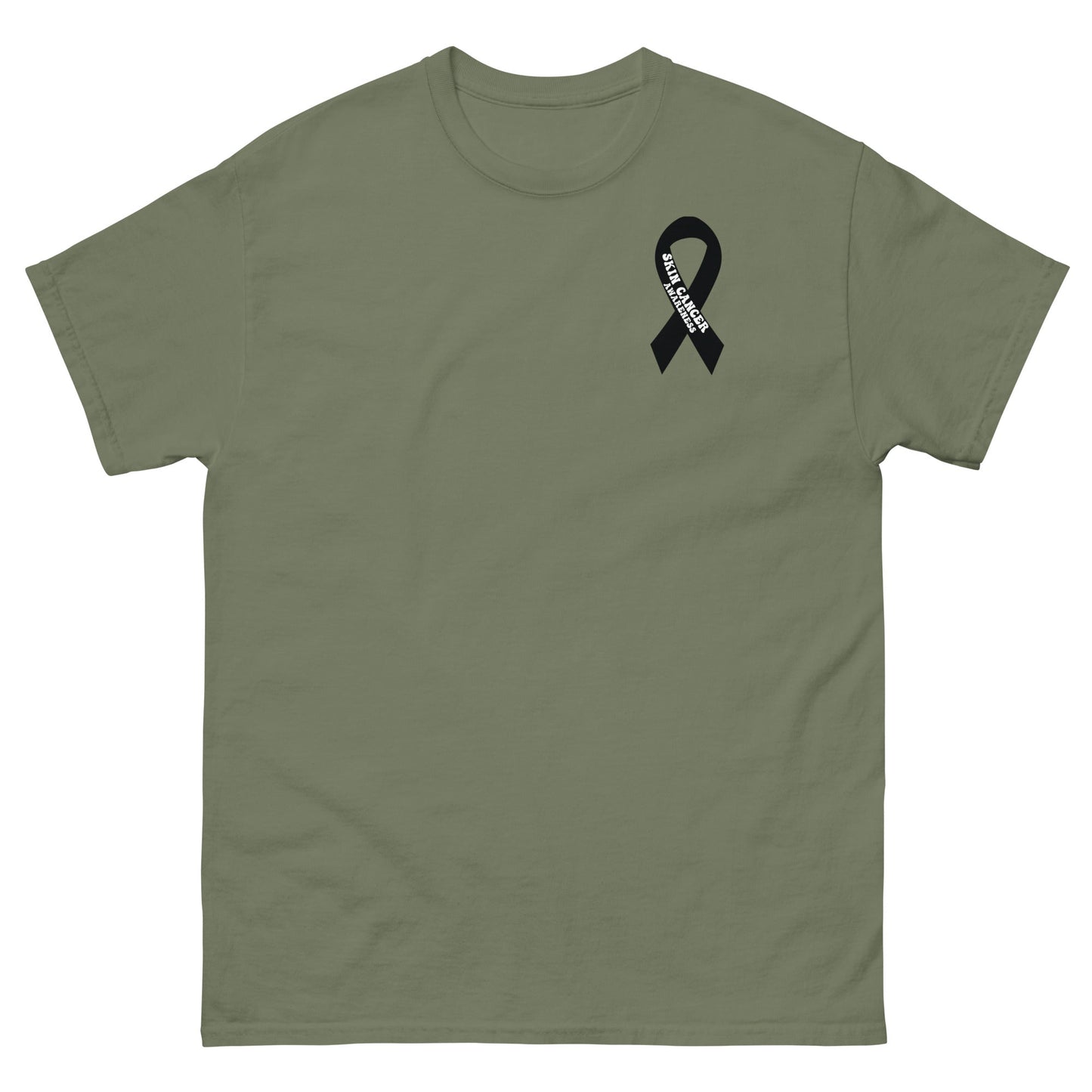 Melanoma Cancer Ribbon Tee - JohnVsGBMMilitary GreenS