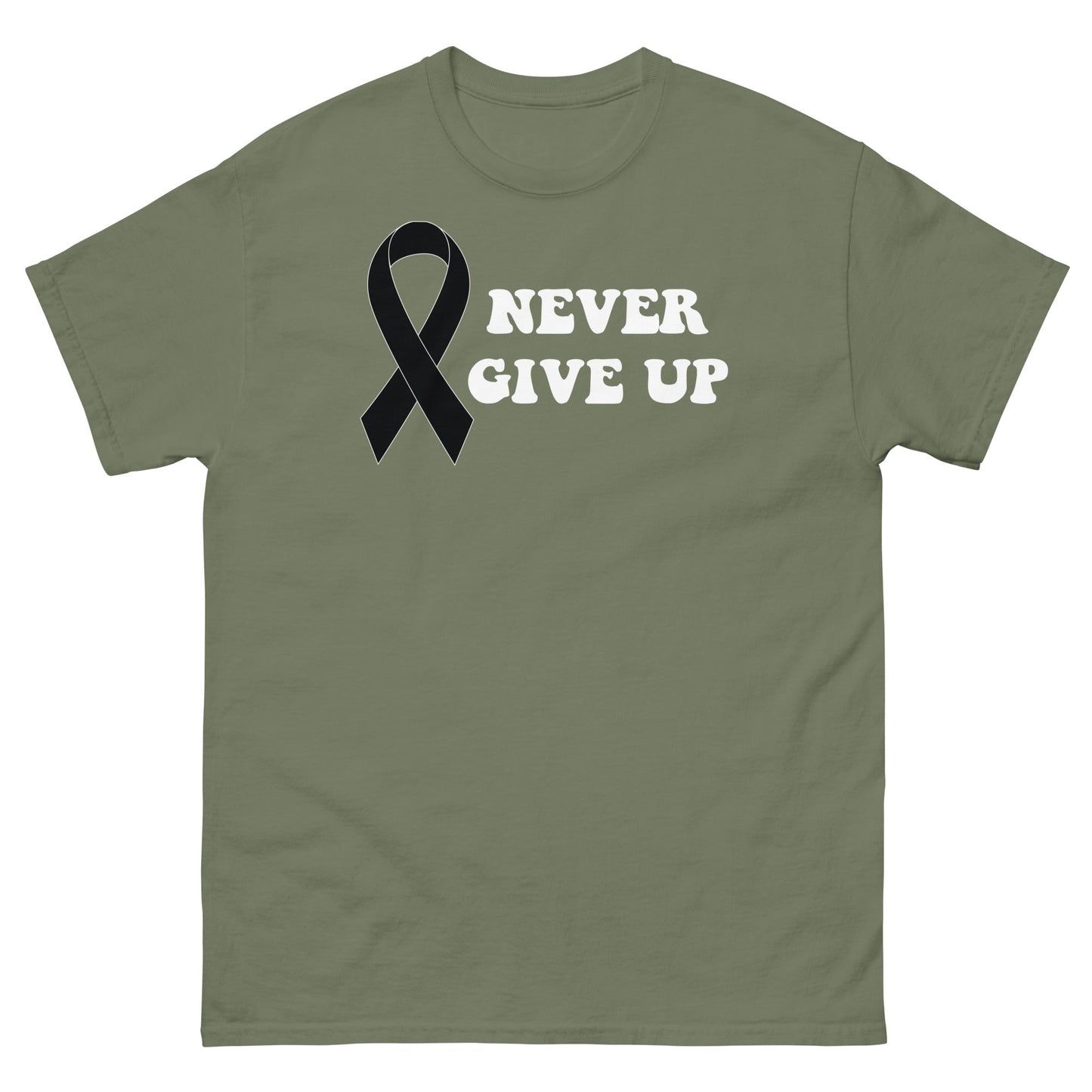 Melanoma Never Give Up Tee - JohnVsGBMMilitary GreenS