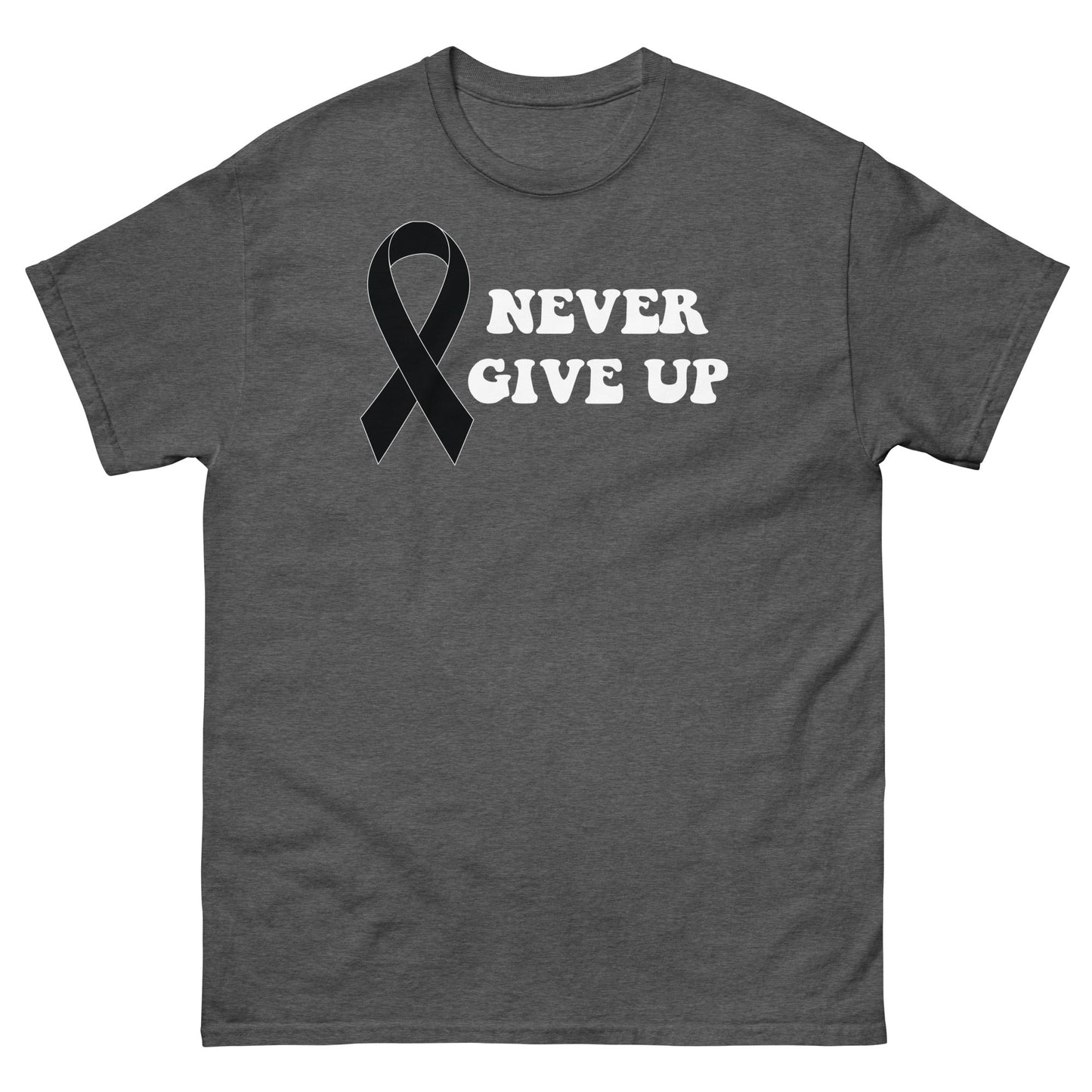 Melanoma Never Give Up Tee - JohnVsGBMDark HeatherS