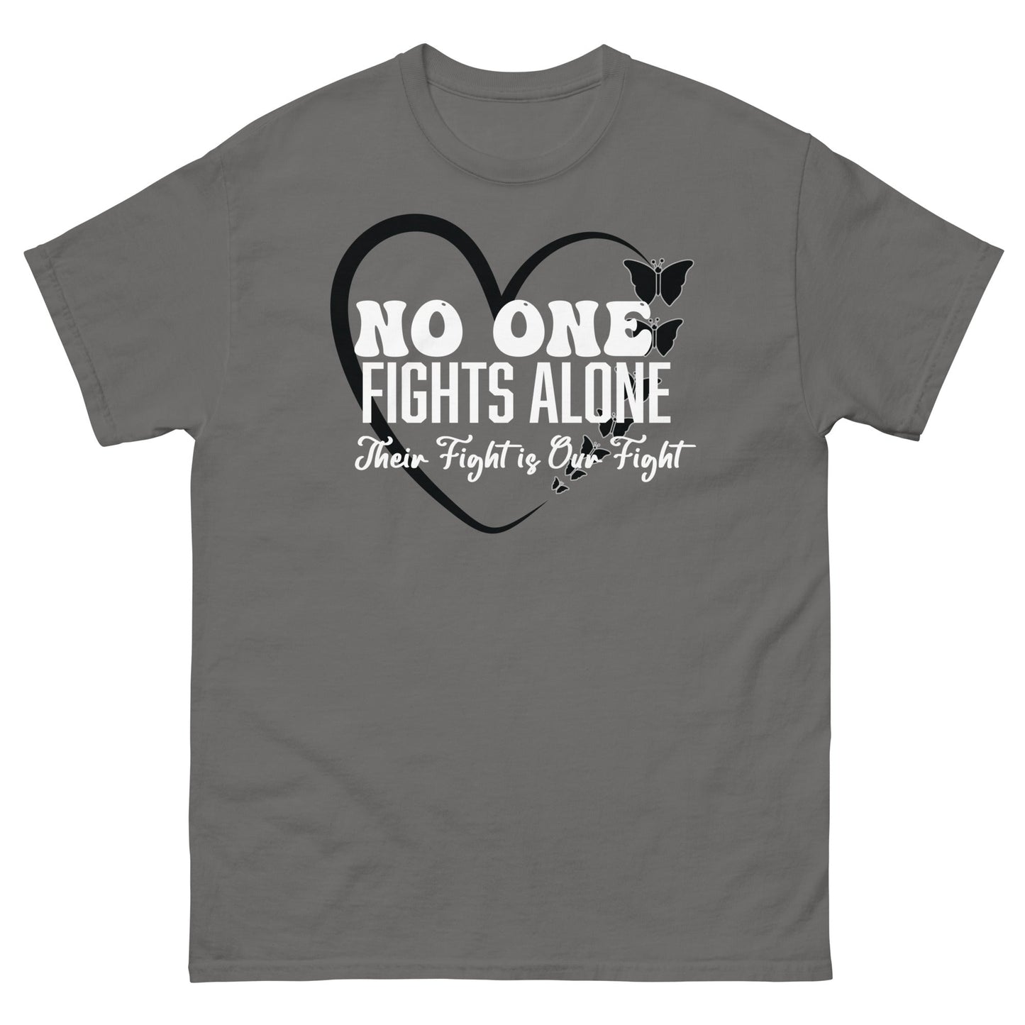 Melanoma No One Fights Alone Tee - JohnVsGBMCharcoalS