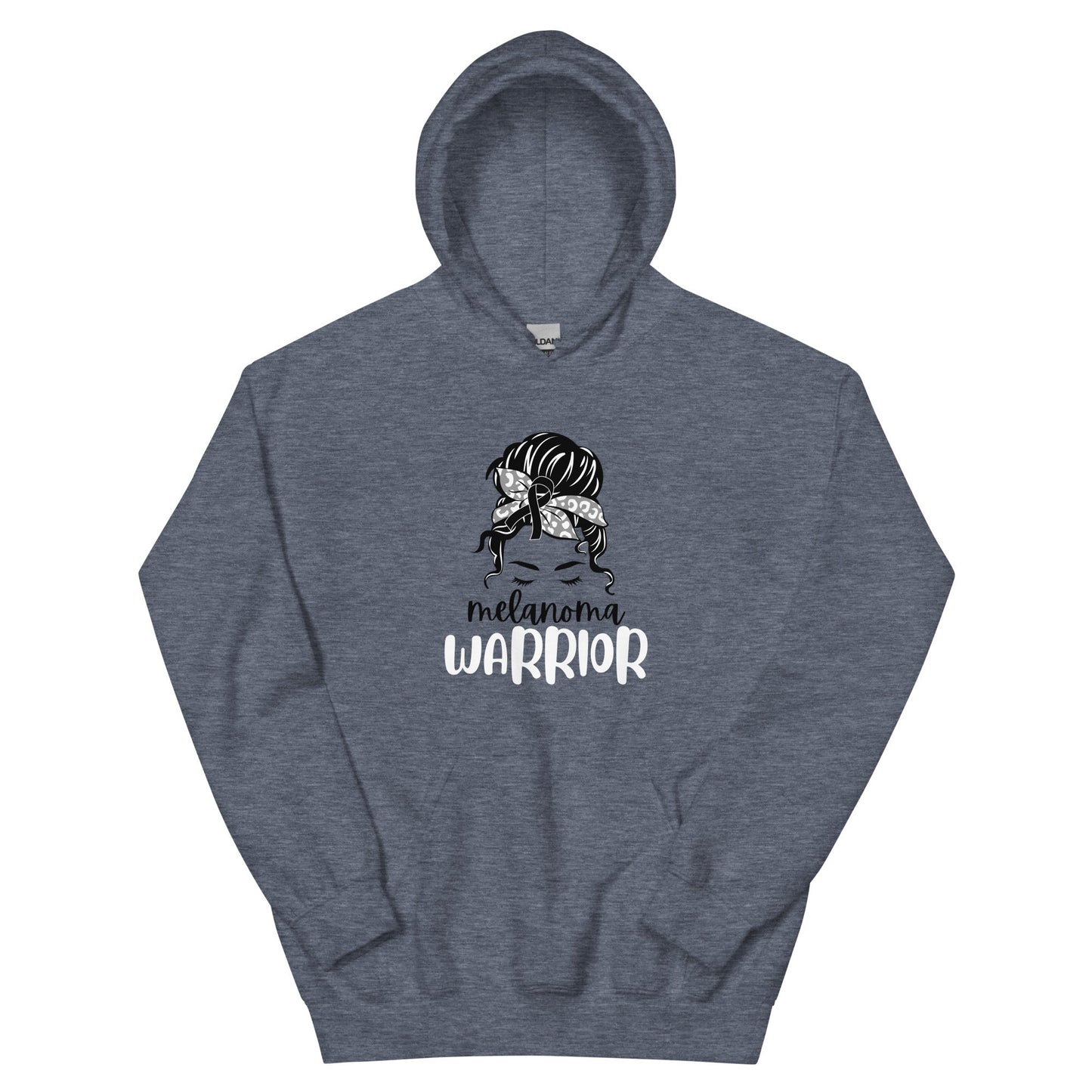 Melanoma Warrior Bow Hair Hoodie - JohnVsGBMHeather Sport Dark NavyS