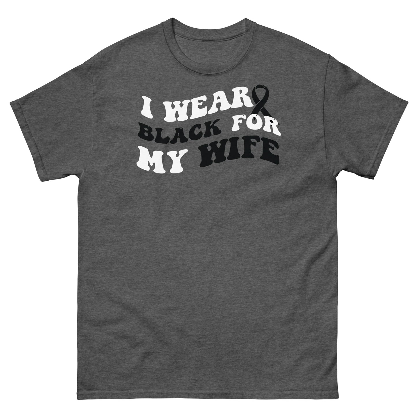 Melanoma Wear Black for Wife Tee - JohnVsGBMDark HeatherS