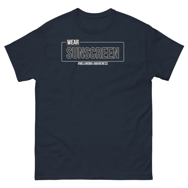 Melanoma Wear Sunscreen Tee - JohnVsGBMNavyS