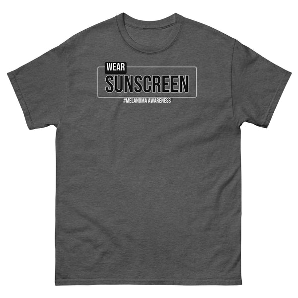 Melanoma Wear Sunscreen Tee - JohnVsGBMDark HeatherS