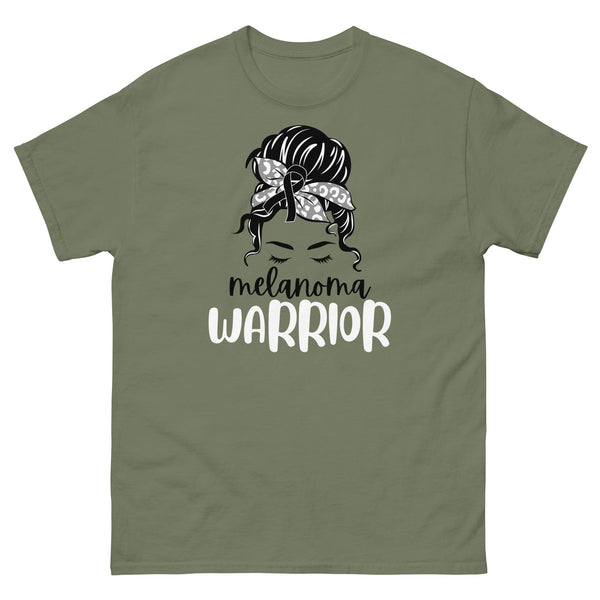 Melanoma Women Warrior Bow Tee - JohnVsGBMMilitary GreenS