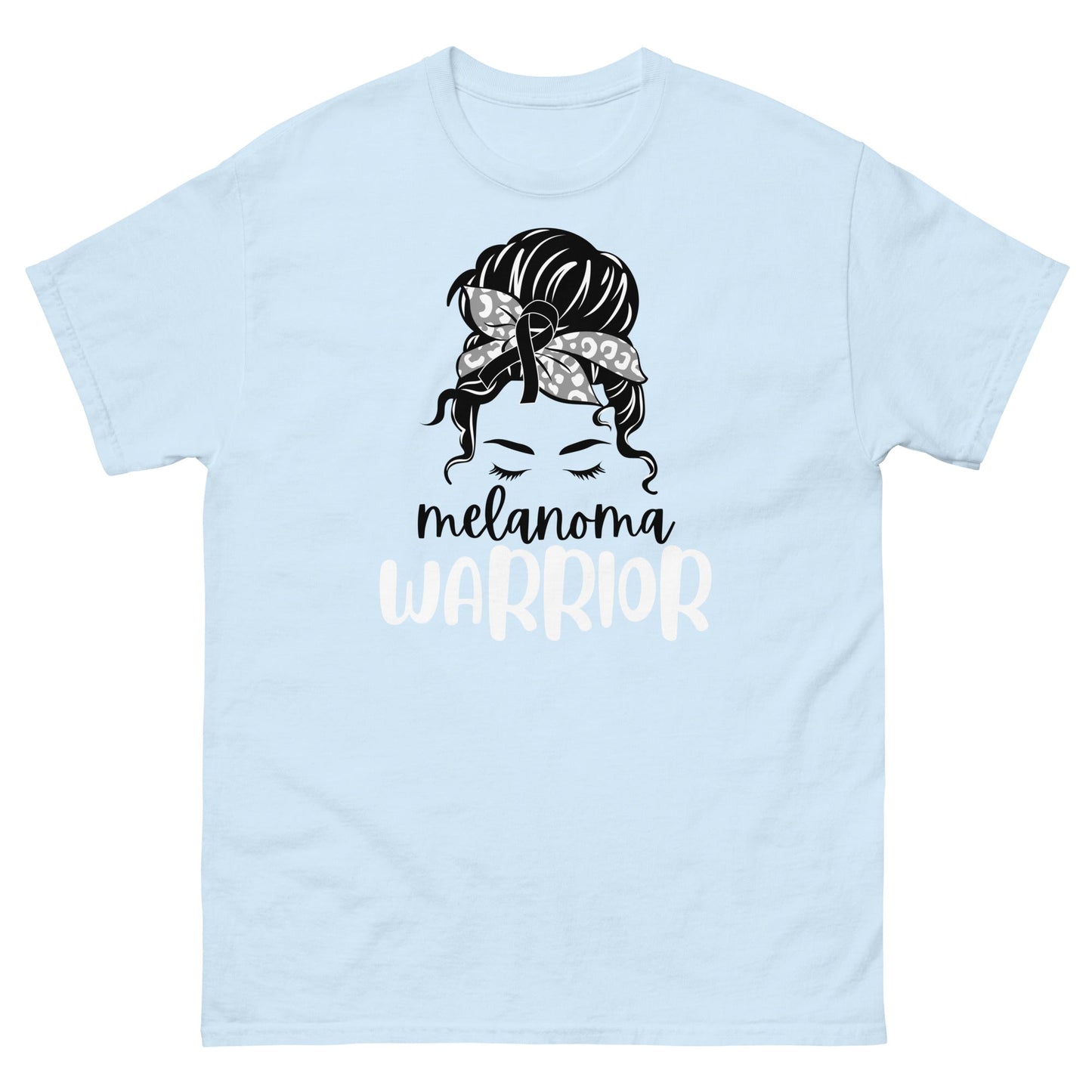 Melanoma Women Warrior Bow Tee - JohnVsGBMLight BlueS