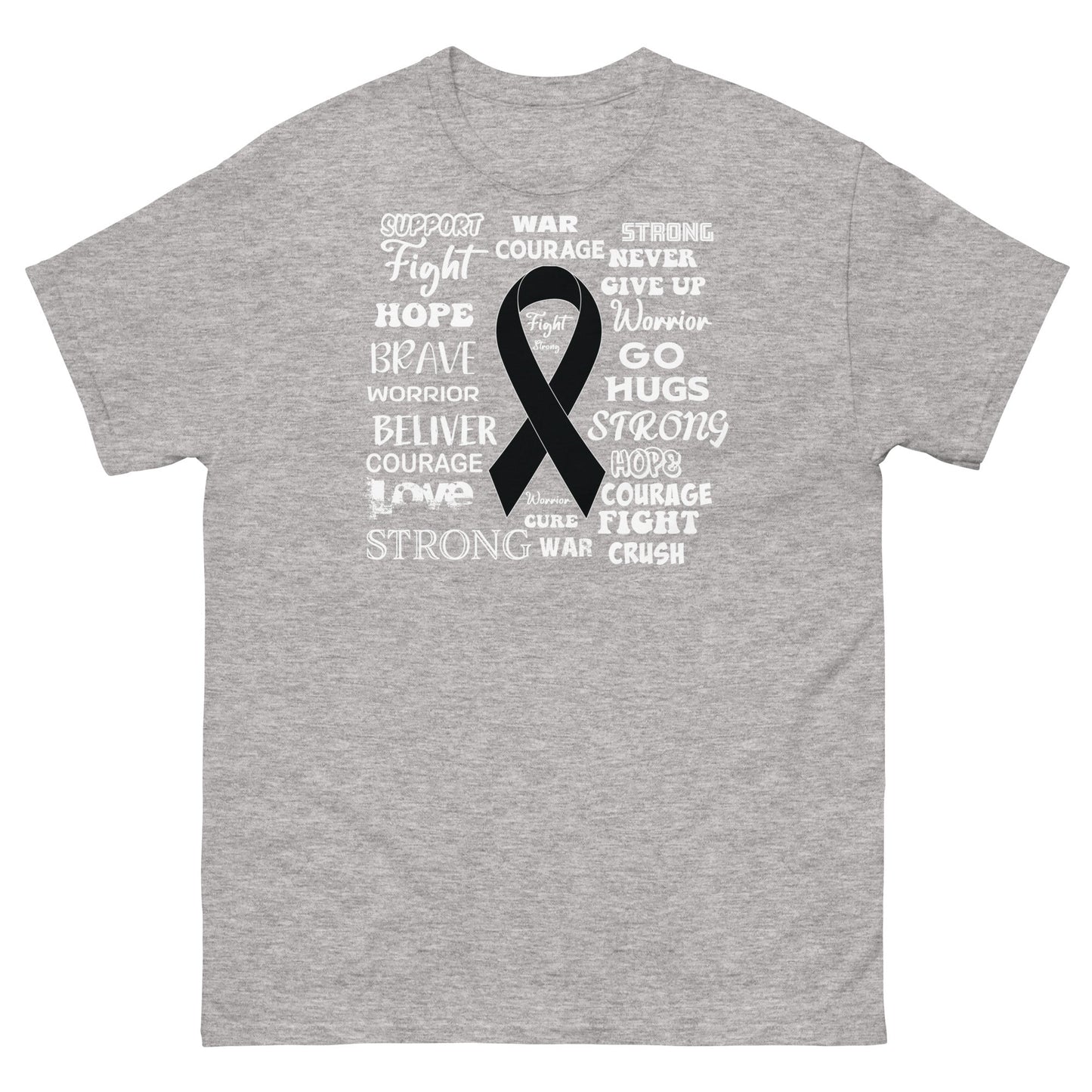 Melanoma Words Tee - JohnVsGBMSport GreyS