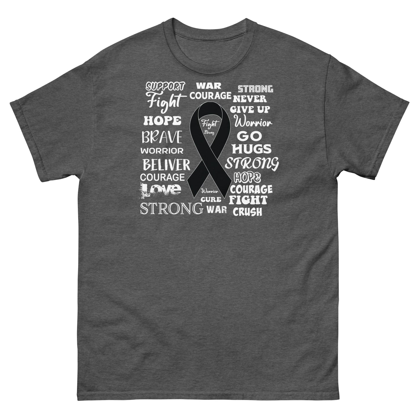 Melanoma Words Tee - JohnVsGBMDark HeatherS