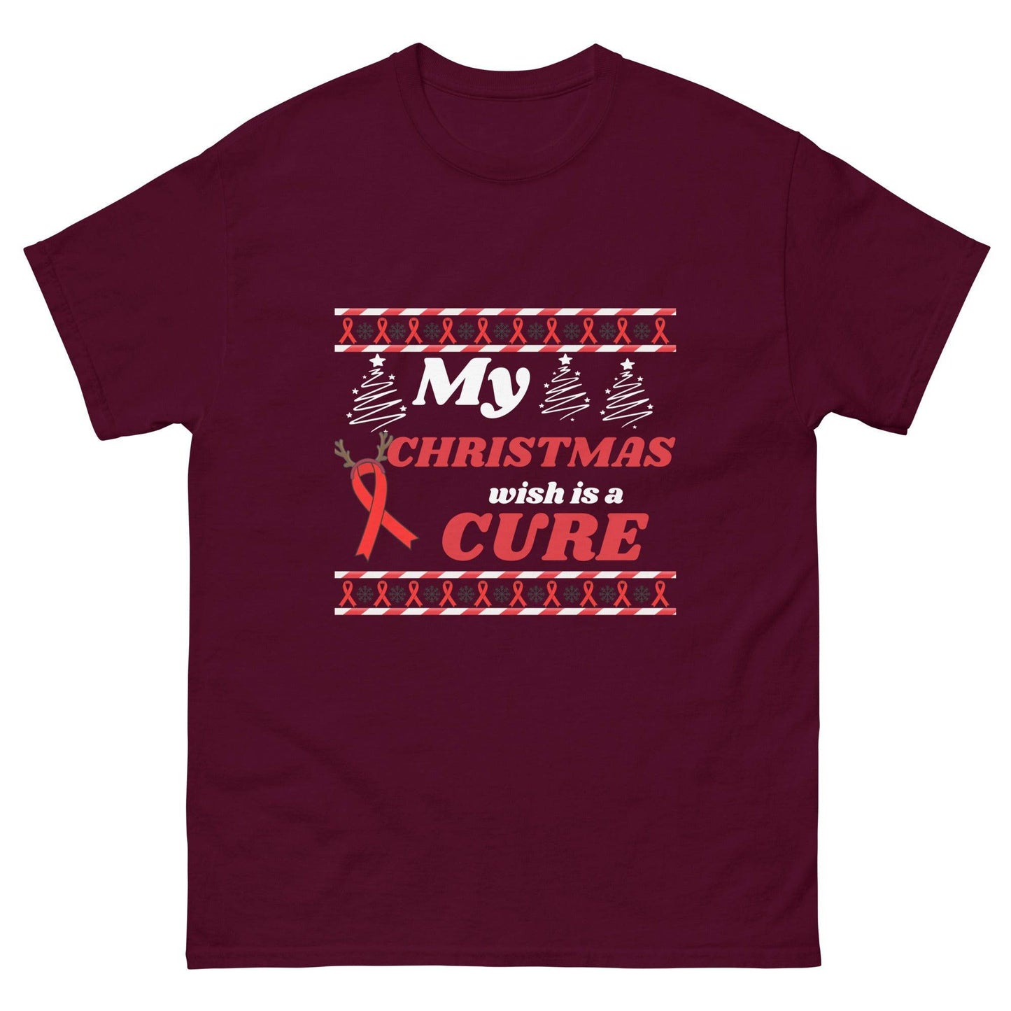 My Christmas Wish Is a Cure Cancer Unisex Classic Tee - JohnVsGBMMaroonS