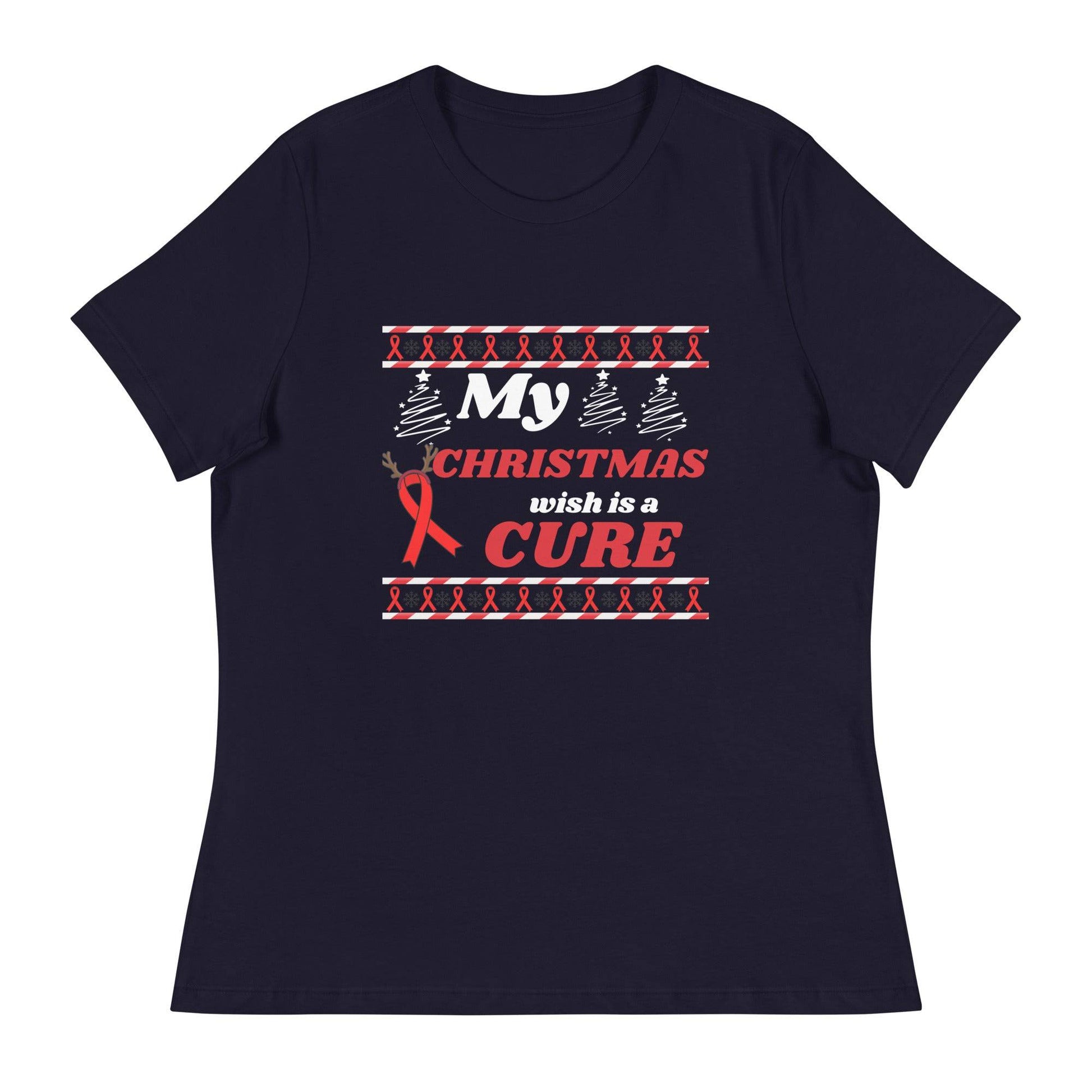 My Christmas Wish Is a Cure Cancer Women's Relaxed Tee - JohnVsGBMNavyS