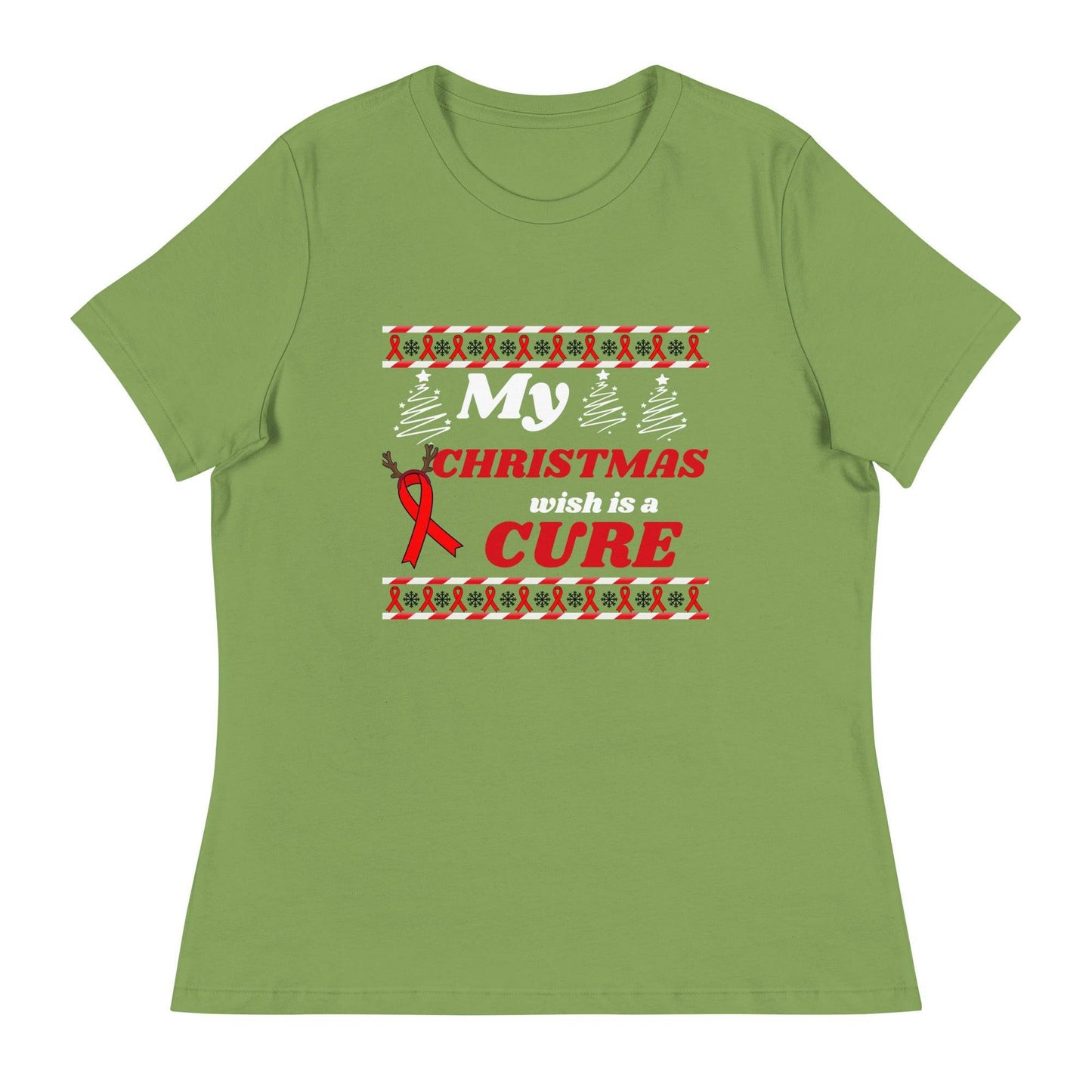 My Christmas Wish Is a Cure Cancer Women's Relaxed Tee - JohnVsGBMLeafS