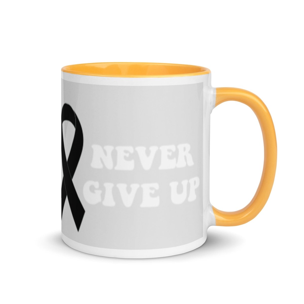 Never Give Up Mug - JohnVsGBMGolden Yellow11 oz