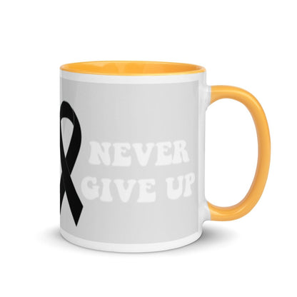 Never Give Up Mug - JohnVsGBMGolden Yellow11 oz