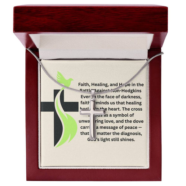 Non - Hodgkins Dove Cross Necklace - JohnVsGBMStandard BoxPolished Stainless Steel