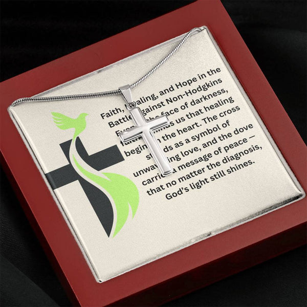 Non - Hodgkins Dove Cross Necklace - JohnVsGBMStandard BoxPolished Stainless Steel