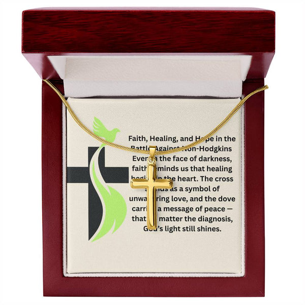 Non - Hodgkins Dove Cross Necklace - JohnVsGBMStandard Box18K Yellow Gold Finish