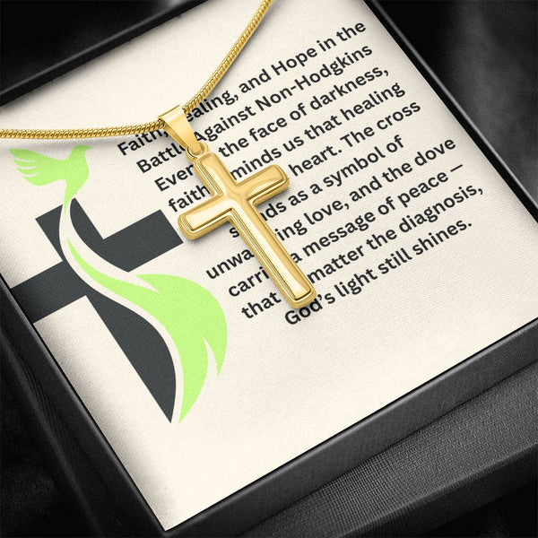Non - Hodgkins Dove Cross Necklace - JohnVsGBMLuxury BoxPolished Stainless Steel