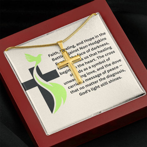 Non - Hodgkins Dove Cross Necklace - JohnVsGBMStandard Box18K Yellow Gold Finish