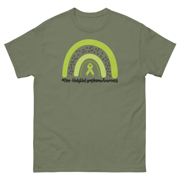 Non - Hodgkin's Lymphoma Rainbow Tee - JohnVsGBMMilitary GreenS