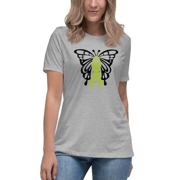 Non - Hodgkin's Lymphoma Women's Butterfly Tee - JohnVsGBMAthletic HeatherS