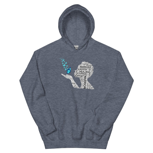 Ovarian Cancer Butterfly Hoodie - JohnVsGBMHeather Sport Dark NavyS