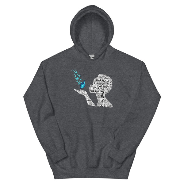 Ovarian Cancer Butterfly Hoodie - JohnVsGBMDark HeatherS