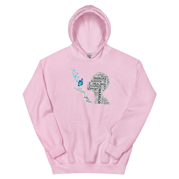 Ovarian Cancer Butterfly Hoodie - JohnVsGBMLight PinkS