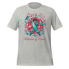 Ovarian Cancer Butterfly Love Tee - JohnVsGBMAthletic HeatherS