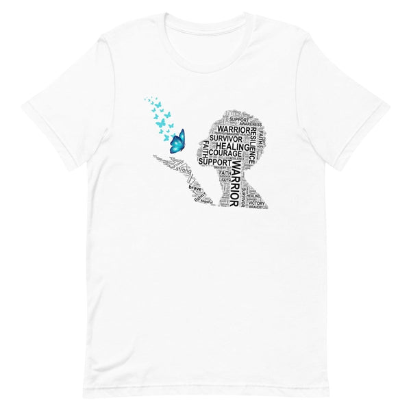 Ovarian Cancer Butterfly Tee - JohnVsGBMWhiteXS