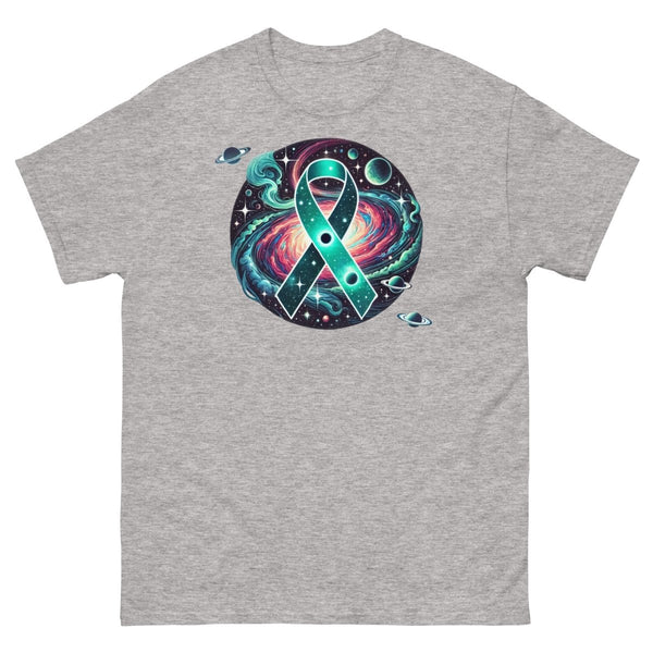 Ovarian Cancer Galaxy Tee - JohnVsGBMSport GreyS