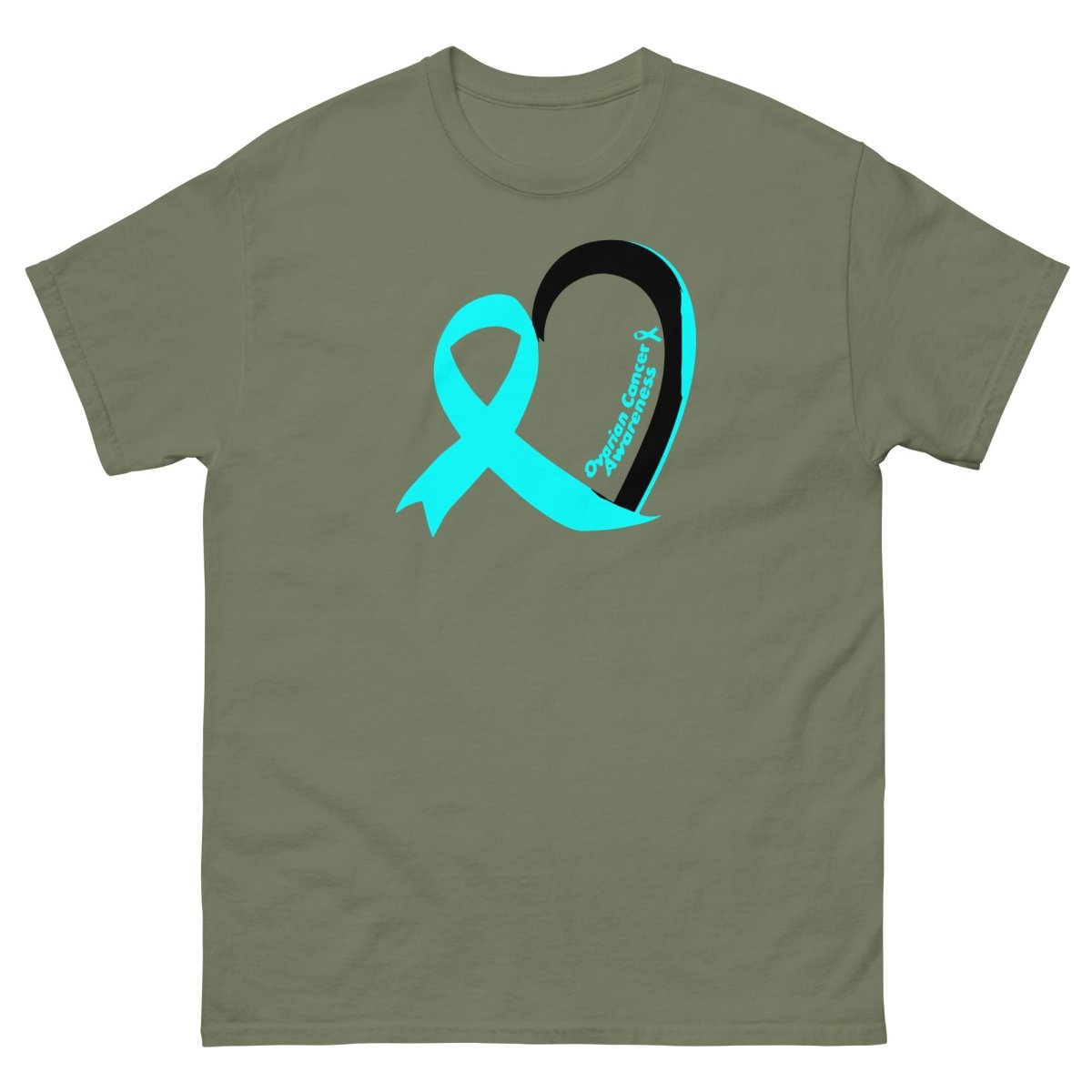 Ovarian Cancer Heart Tee - JohnVsGBMMilitary GreenS