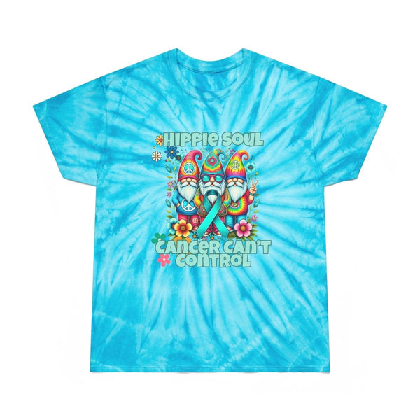 Ovarian Cancer Hippie Soul Tie - Dye Tee - JohnVsGBMTurquoiseS