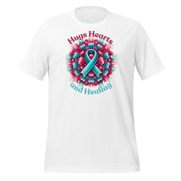 Ovarian Cancer Hugs Love Tee - JohnVsGBMWhiteS