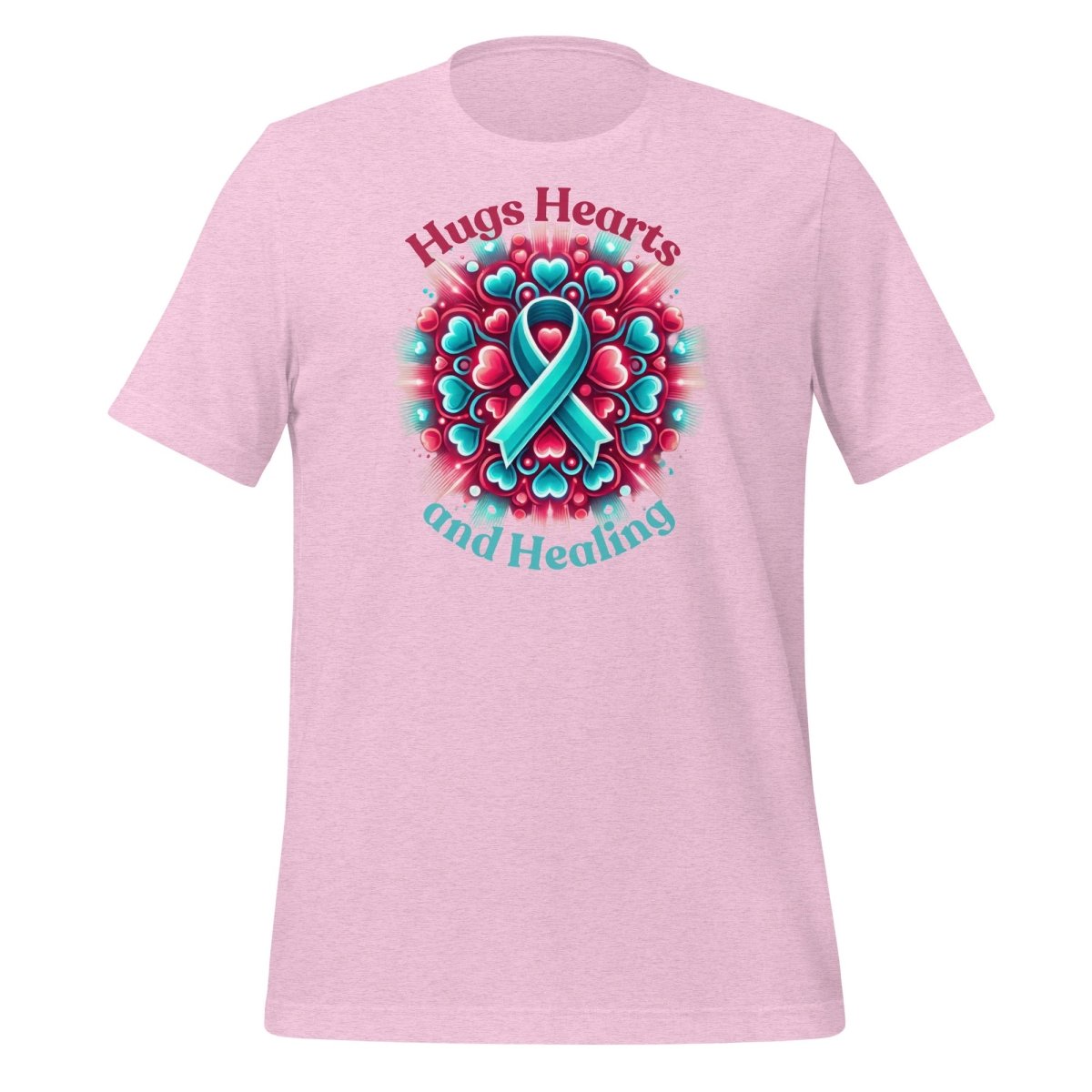 Ovarian Cancer Hugs Love Tee - JohnVsGBMHeather Prism LilacS